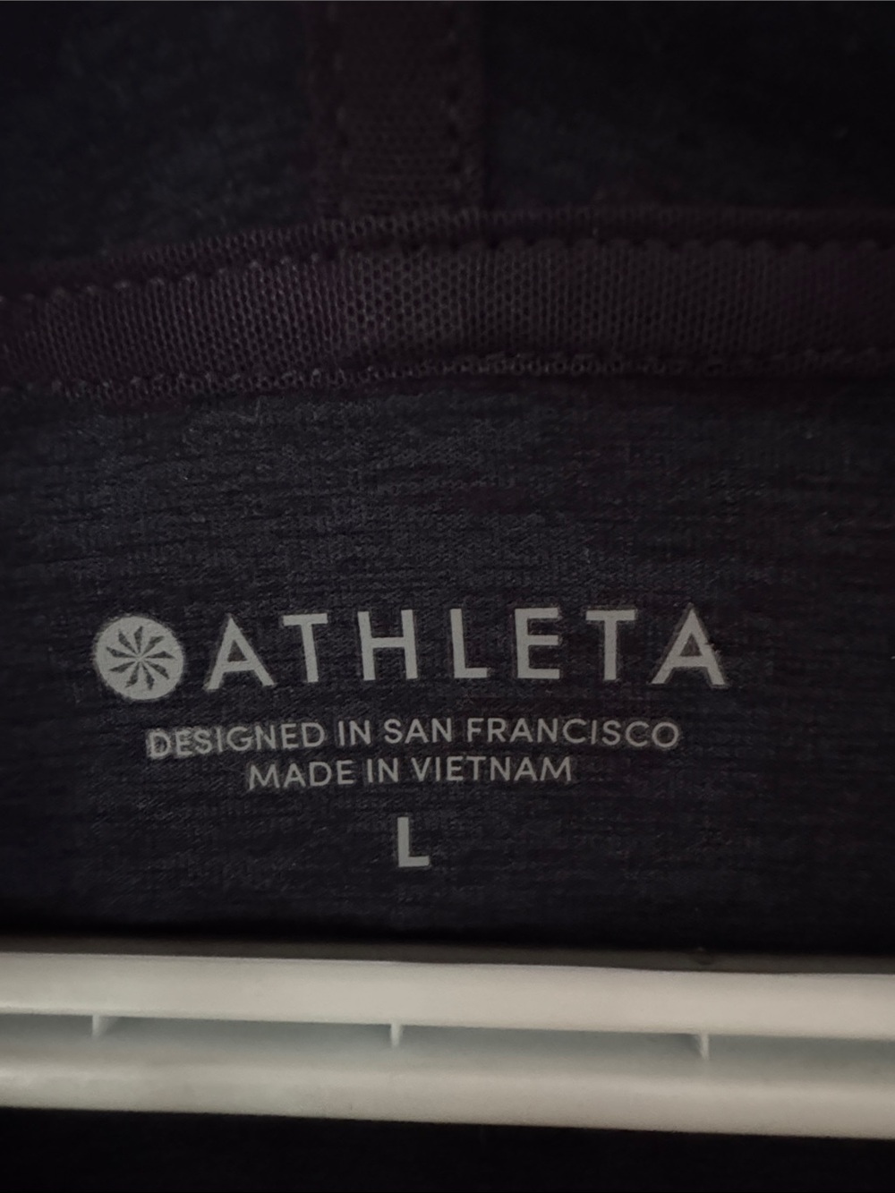 Athleta Breezy Cowl Neck Hoodie in Navy with Drawstring and Thumbholes Large - Picture 2 of 8